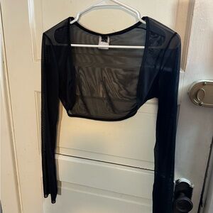 Windsor Black Sheer Long-Sleeve Crop Bolero